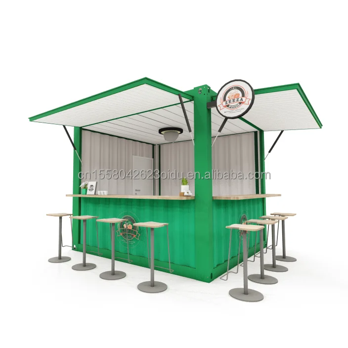 Custom Made Mobile Store Pop Up Cafe Bar 10ft and 20ft Movable Shipping Container Coffee Shops for sale