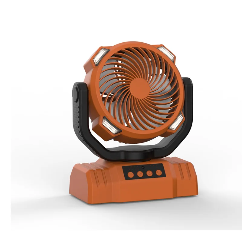 10000mAh Rechargeable Outdoor Camping Fan with LED Light Hook Remote Control Rotatable Portable Fan Table Fan for Office Car