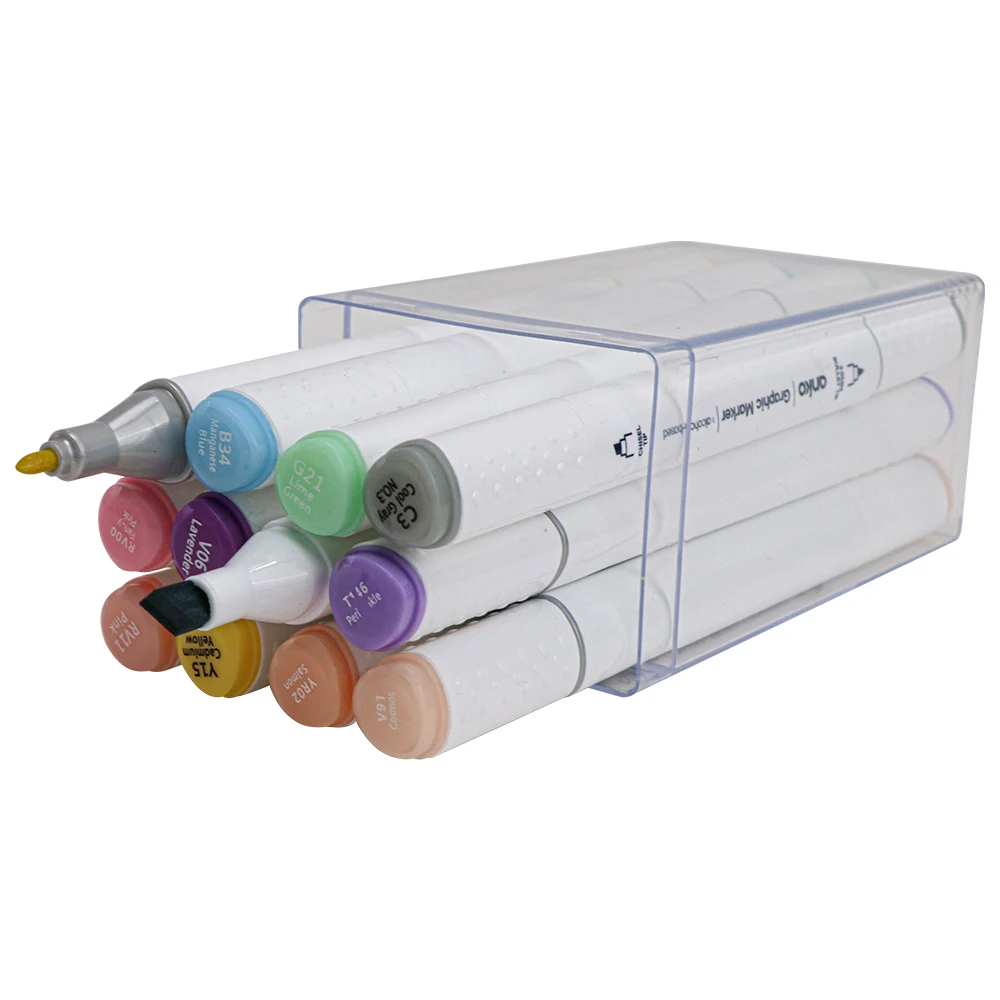 Non-toxic Paint Fineline Double Ended Sketch Markers Dual Tip Twin Drawing Alcohol Permanent Art Maga Marker Pen Set