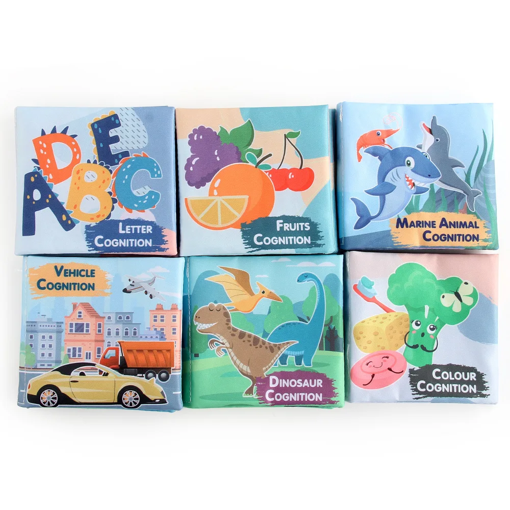 2025 Hot Selling Marine Animals Baby Early Education Cognitive Toys Soft Baby Cloth Dinosaur Ocean Book Cloth Alphabet Books