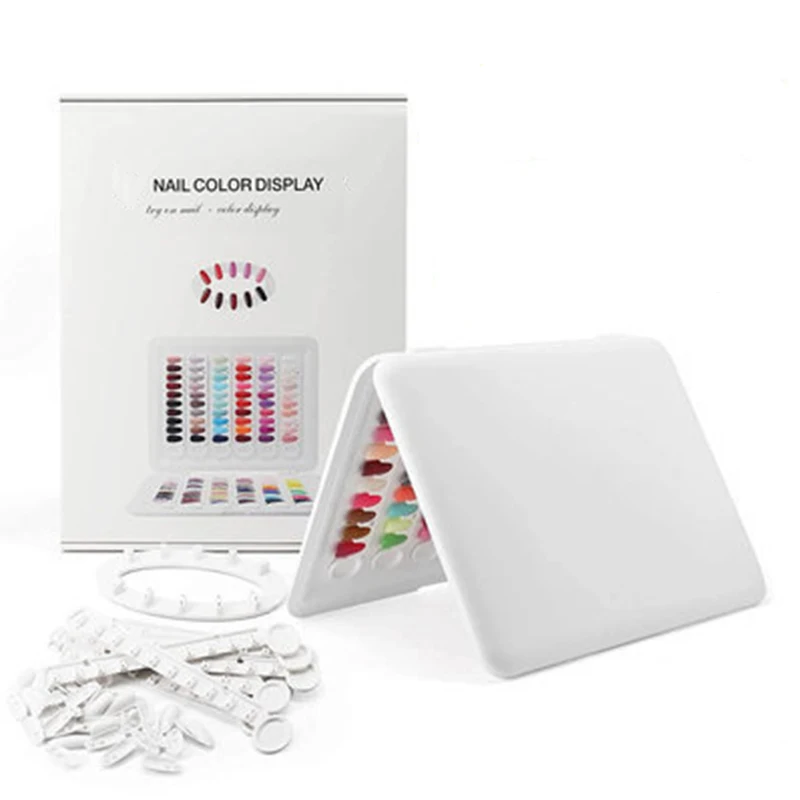 custom logo 120 grids nail tips swatch practice acrylic false nail gel polish color chart display book