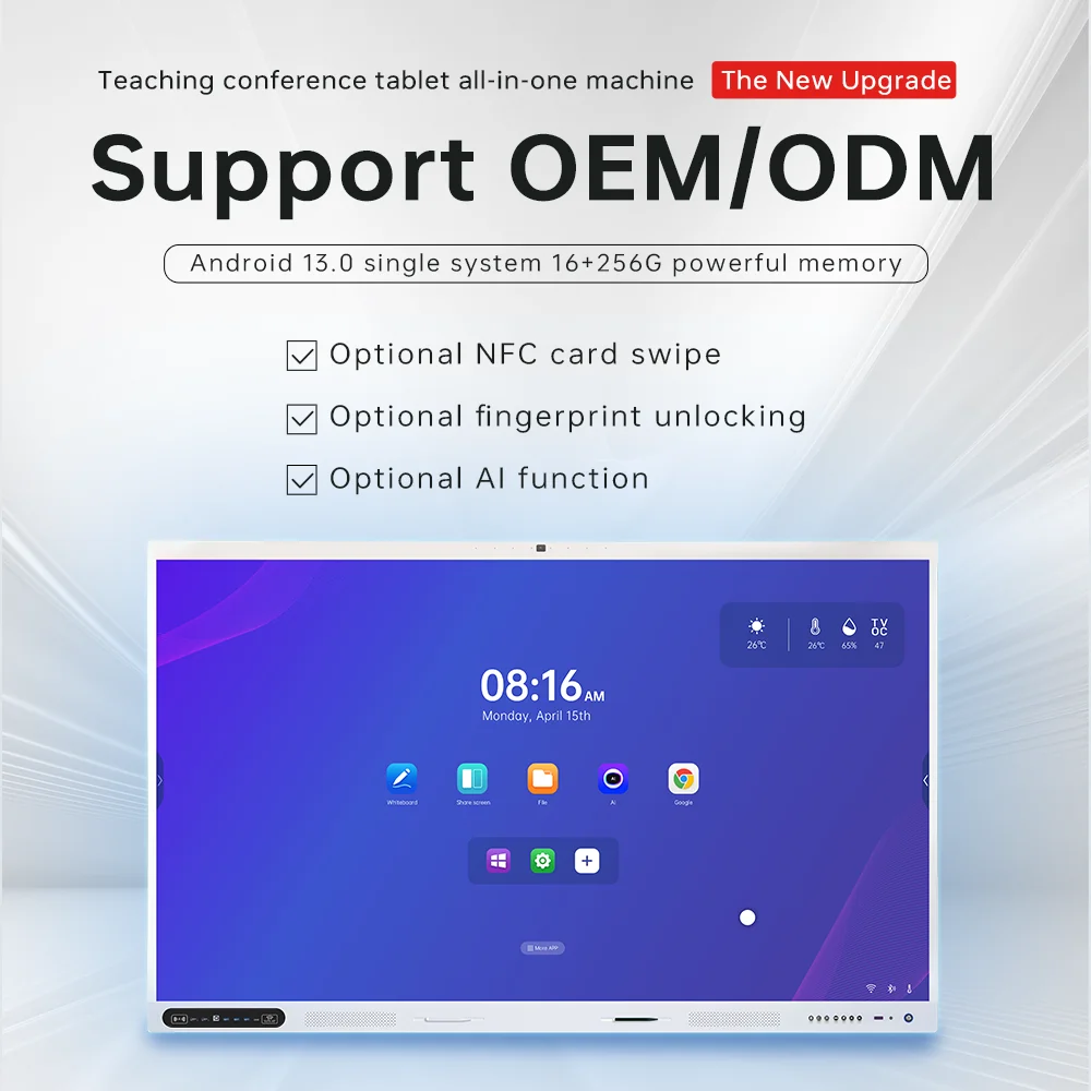 Riotouch OEM RK3588 Android Smart touch screen price whiteboard Education 4K interactive panel 75 inch