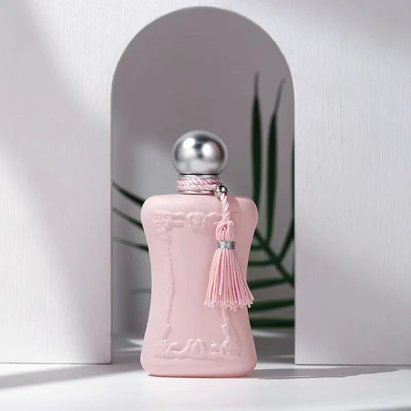 wholesale Soft and light perfume Rose chamomile perfume Pink embossed bottle design perfume  75  ML