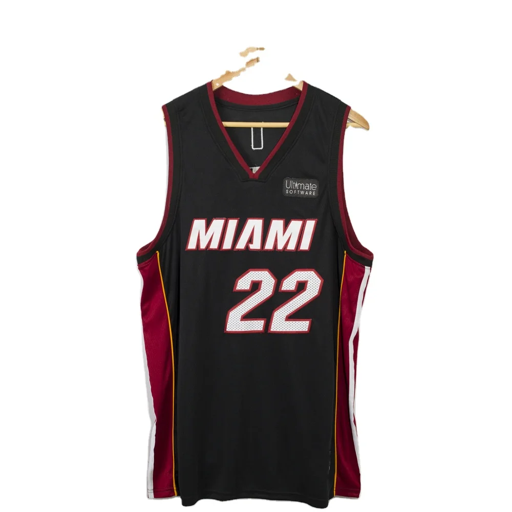 Черная баскетбольная майка Heat No. 22, летняя спортивная повседневная быстросохнущая майка для баскетбола, стильный жилет для фитнеса