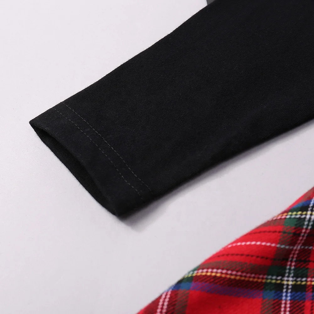 plaid peach heart long sleeve girls dress new design valentines kid clothes