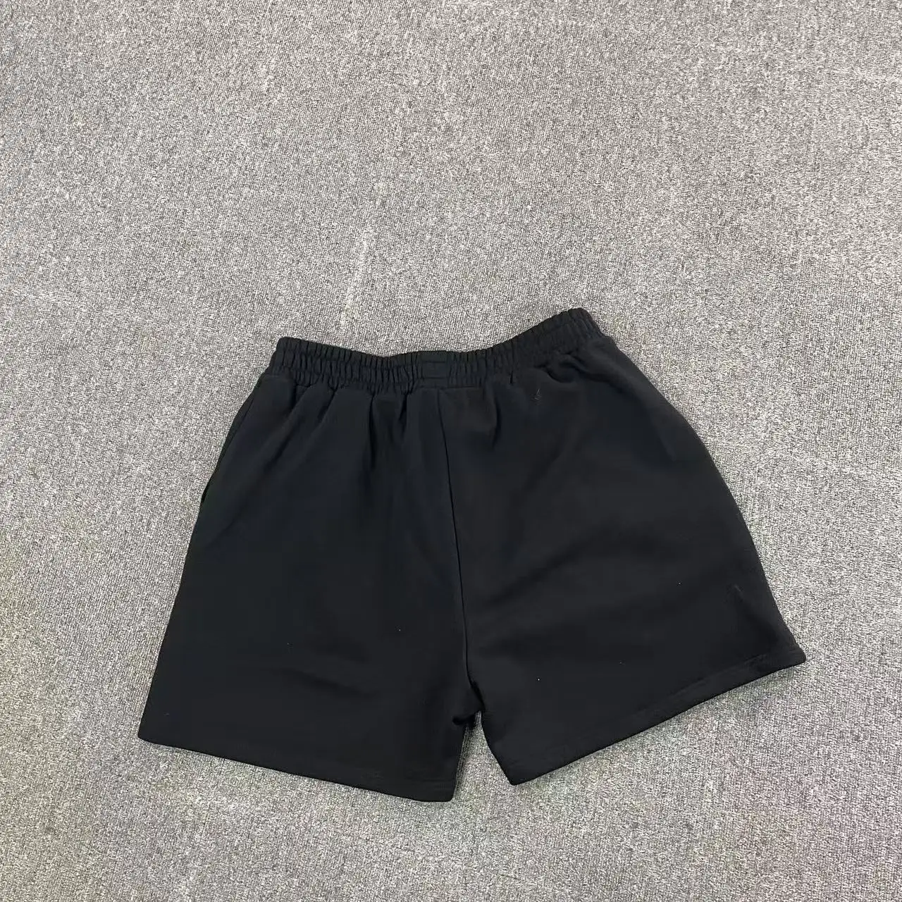 Custom embroidery sports casual shorts Black wide leg elastic shorts French terry no drawing pocket shorts