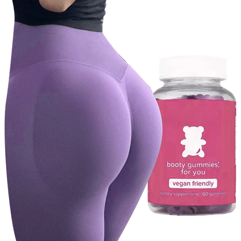 Super Vegan Friendly Hip Booty Gummies Berry Flavor Body Contribution Stronger Hair Hip Booty Gummies