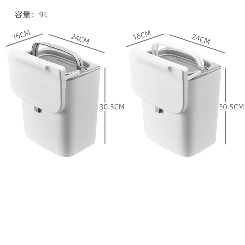 Household Kitchen Cabinet Door Hanging Trash Can Waste Storage Bucket