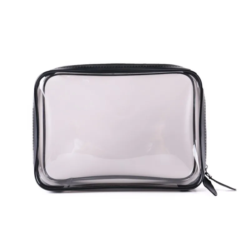Promotional Custom logo PU transparent Zipper Toiletries Organizer Bag Clear PVC Makeup Cosmetic Bag
