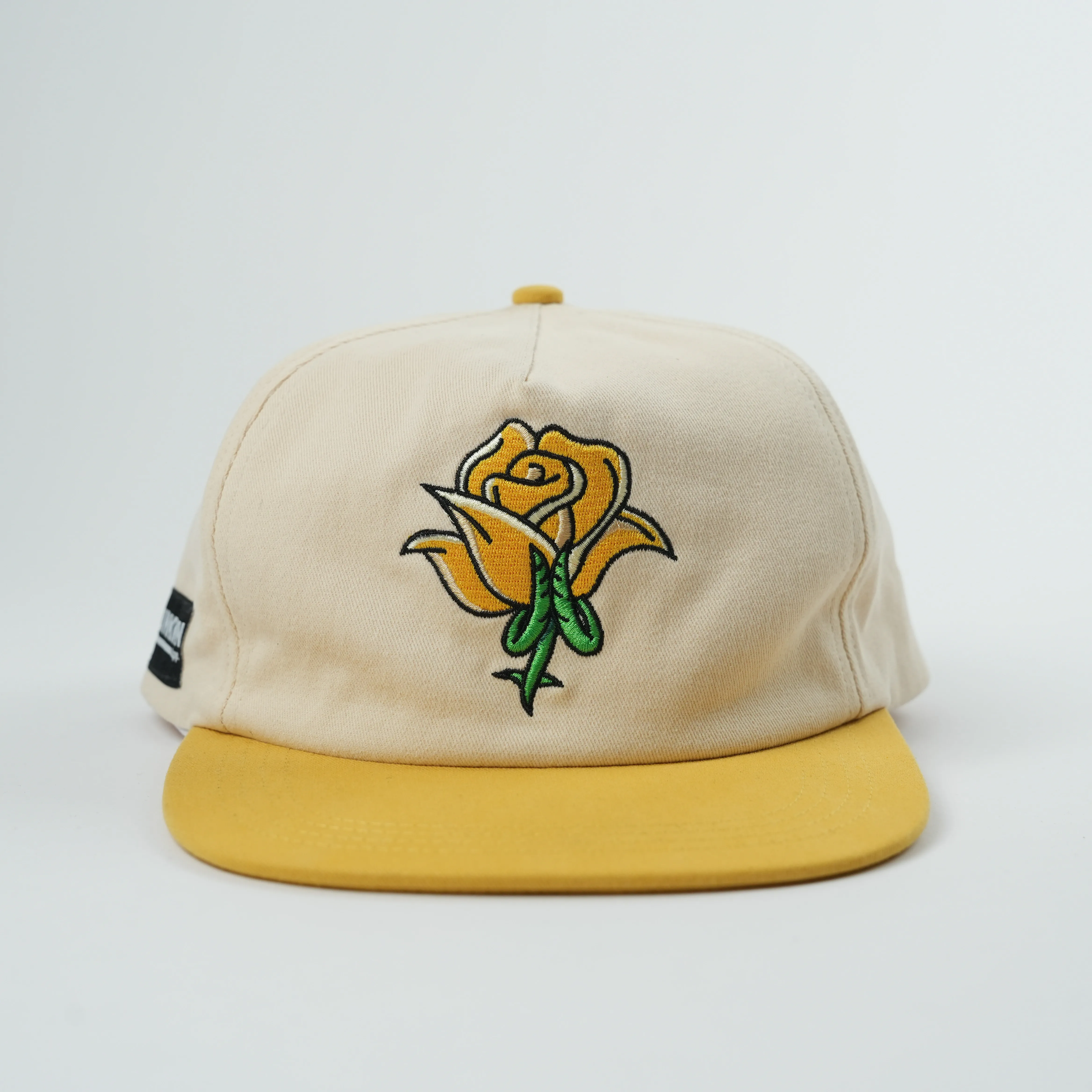 High quality 100%Cotton 5 Panel Two Tone Snapback Caps With Custom Tag  Custom Unstructured Soft Hat With Embroidery Logo