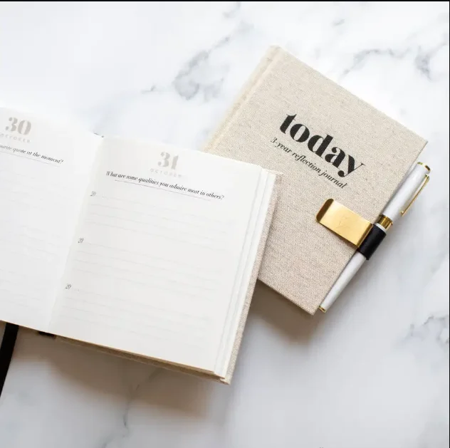 2025 Hot Selling Custom Design Linen Cover Today Journal Notebook  Agenda Diary Goal Planner Notebook