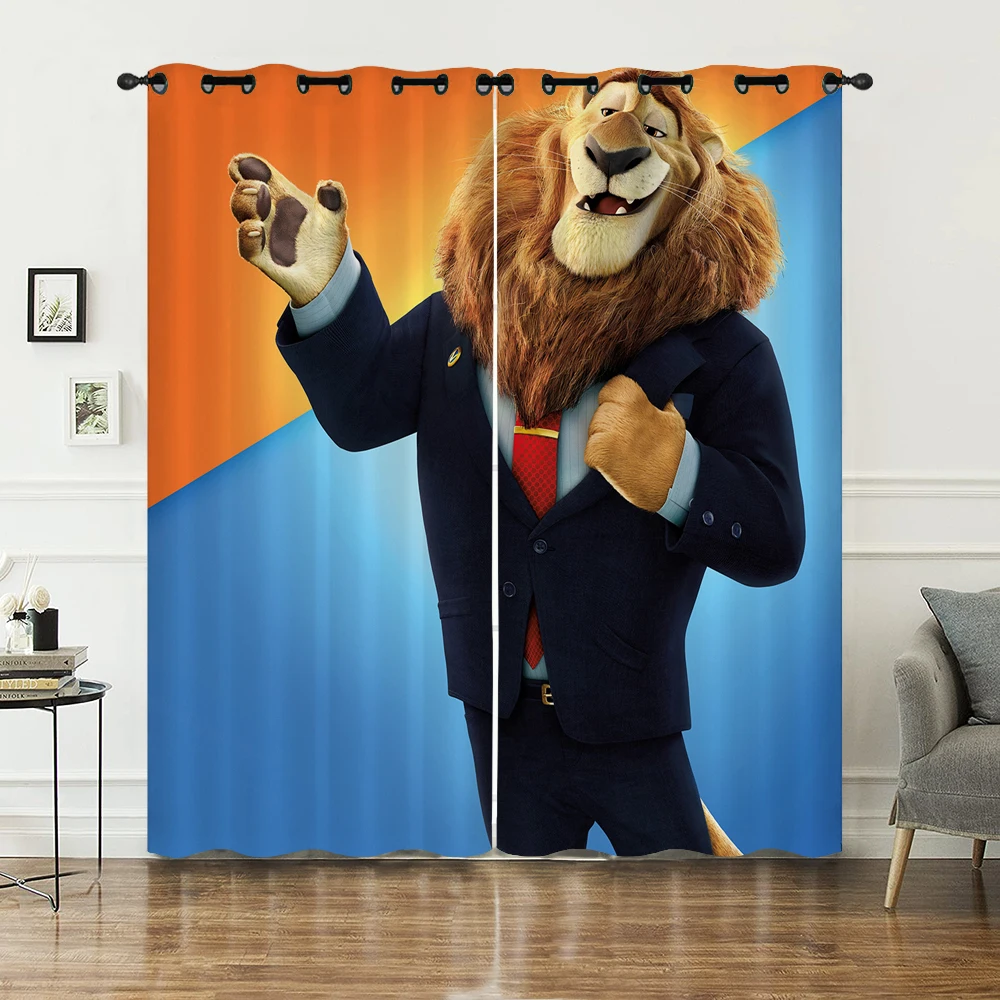 Hot sale custom printed shower curtain polyester cartoon Zootopia curtain