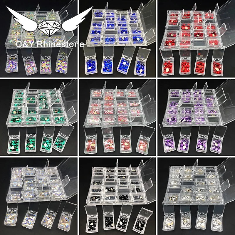 C&Y Flat Back Crystal Stone For Nails Decoracion Ab Rhinestones Non Hotfix Bulk