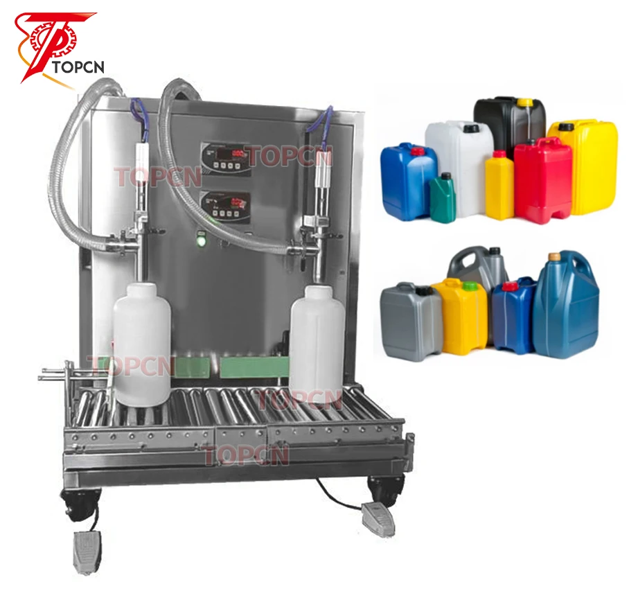 Stainless Steel/PP Material Semi Auto Big Volume Liquid Packaging Filler 18 20 25 Liter Pesticide Filling Machine