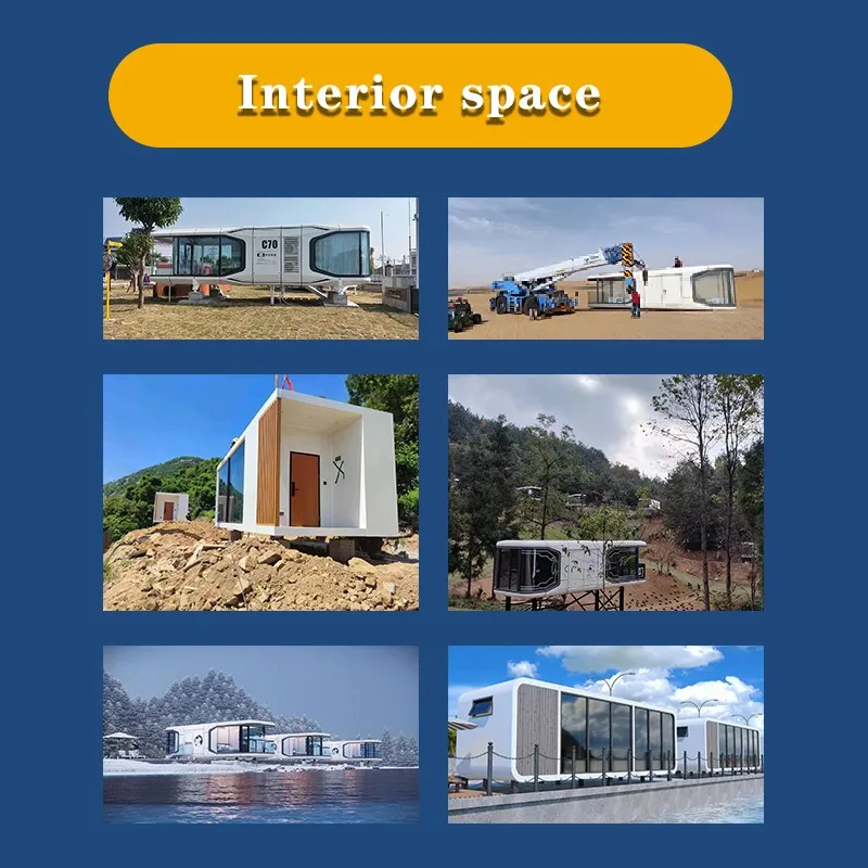 CGCH M3 Modern Tiny House Villas 40ft Smart Removable Prefab Capsule House with Bathroom Sunshine Room AI Voice Control Hotels