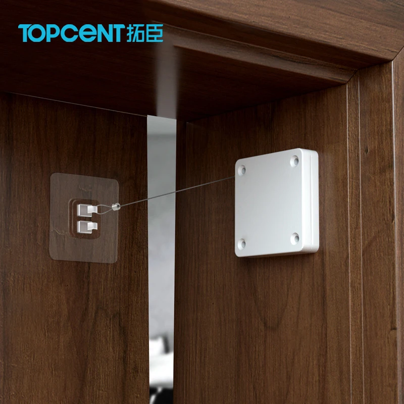 Topcent small hidden Automatic Punch Free Door Closer Home Easy Installation Silent Door Closer