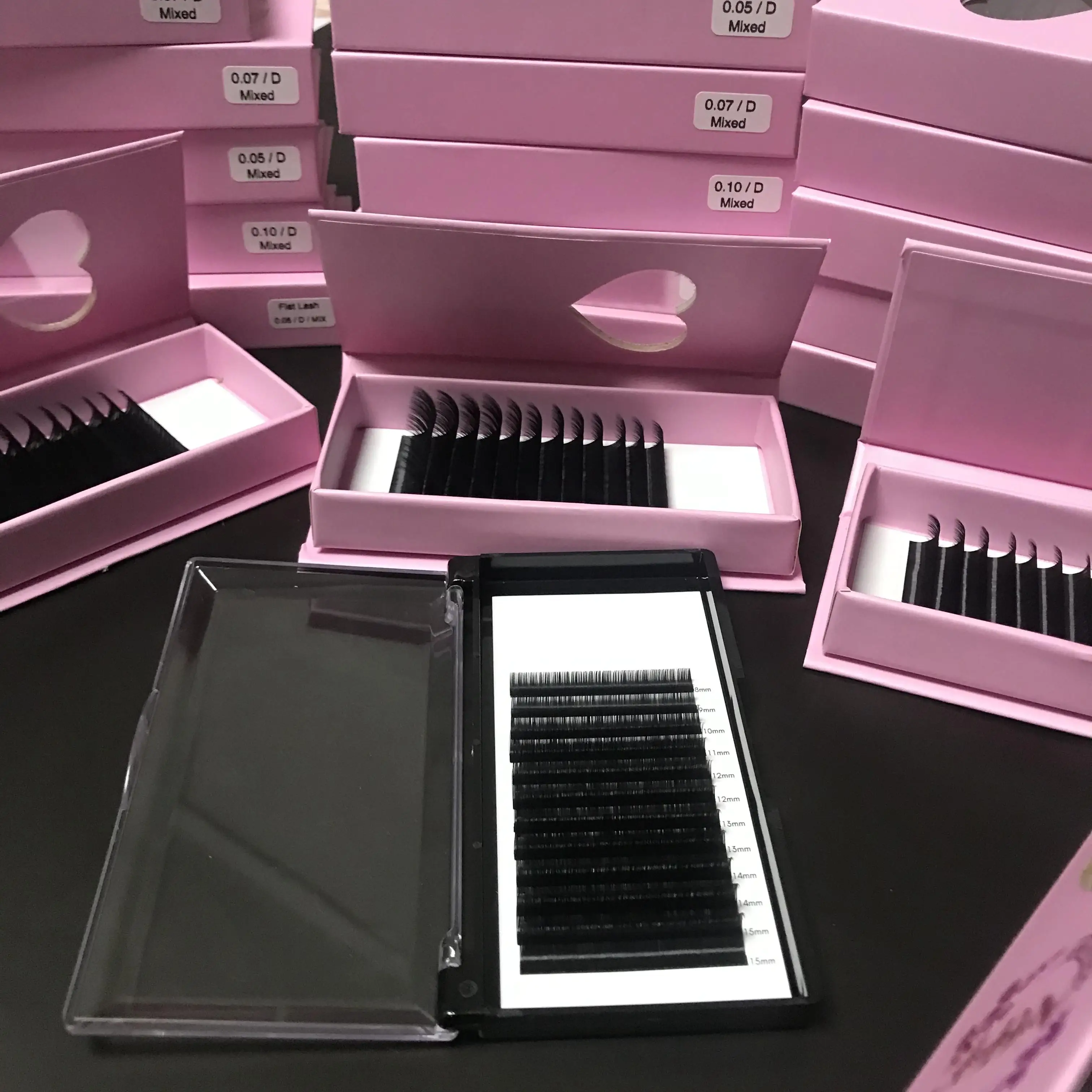 Jtfil premium mink silicone pads 0.15 eyelash extensions  promade fans kit bag case trolley material kits lashify trays