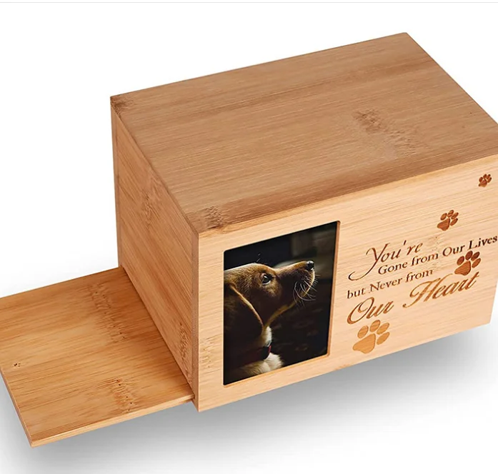 Wholesale Cats and Dogs Pet Tank Funeral Memorial stick Box Wooden Pet Urn