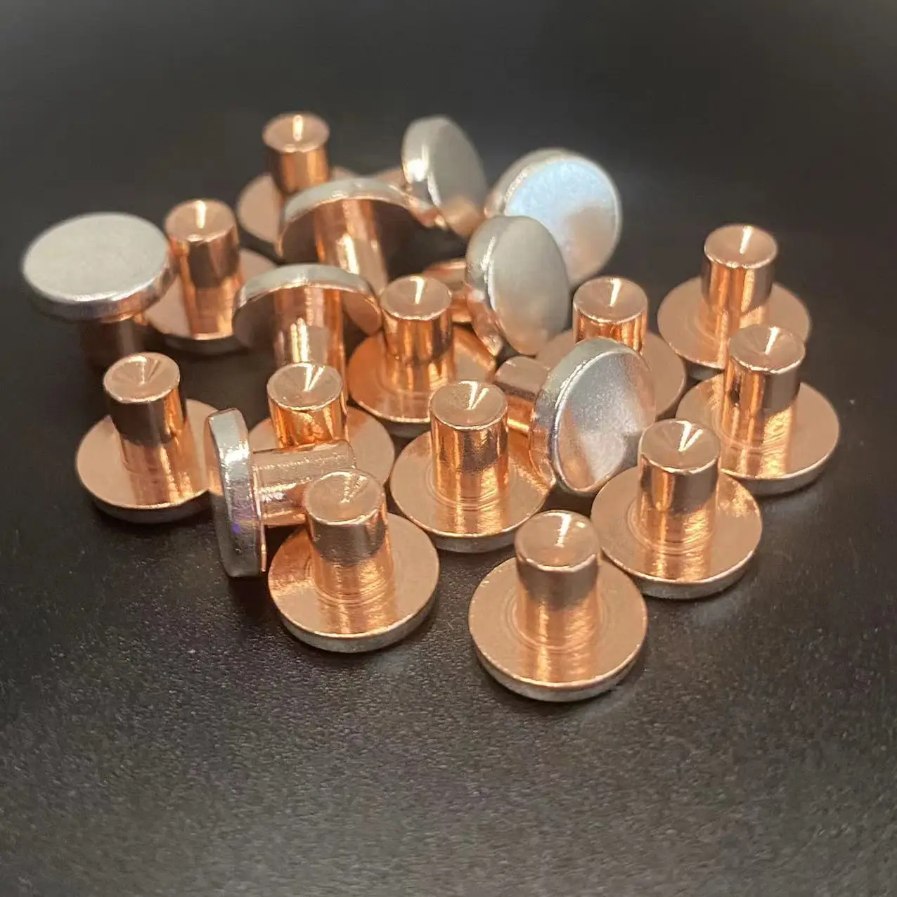 Manufacturer Custom Fasteners Manufacturer Electrical copper agsno2 bimetallic silver contact rivets