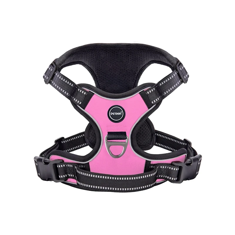 Nylon Webbing Cordura Fabric Reflective Pocket Tactical Adjustable Pet Supplies Upgrade No Pull Dog Harness With Metal Buckle