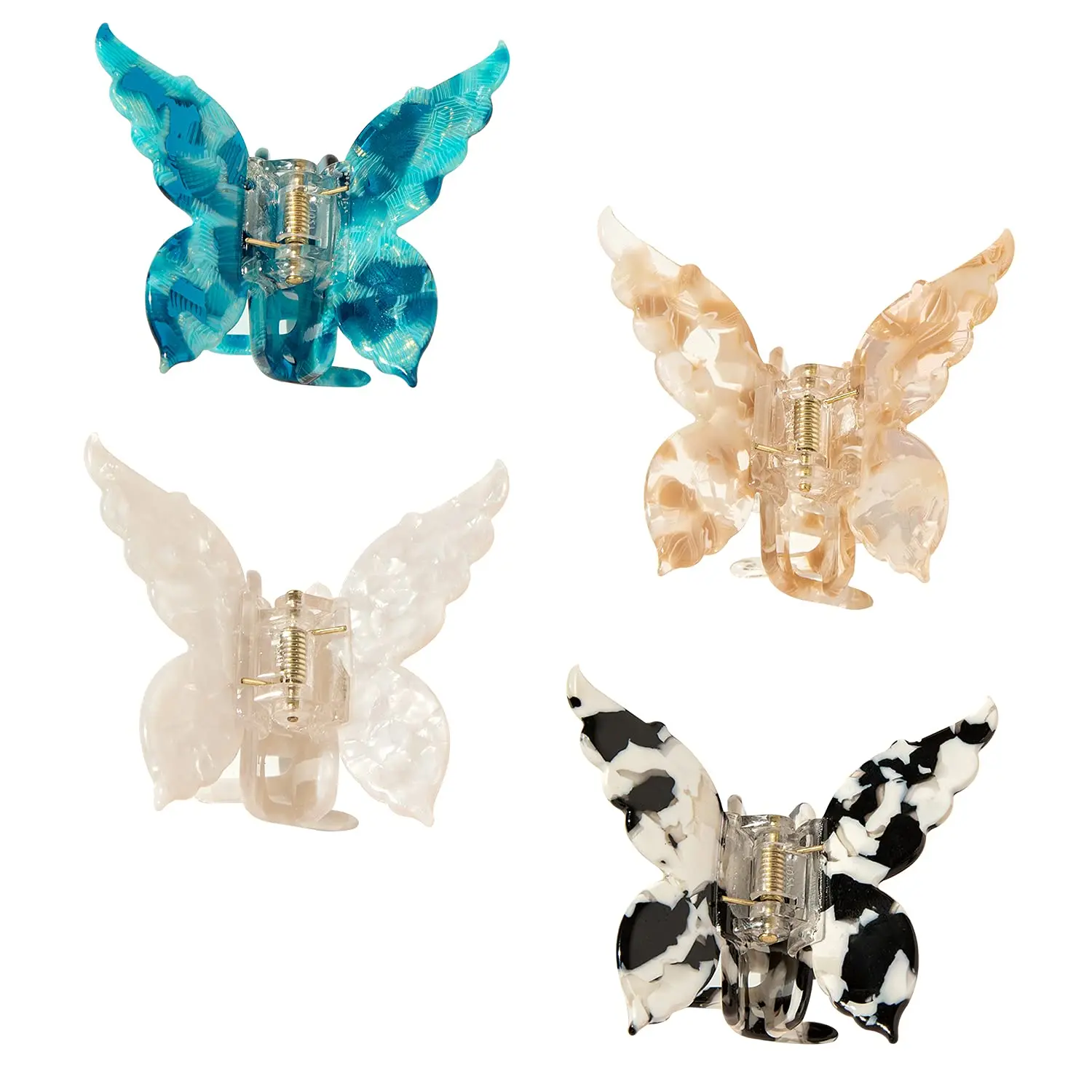 4 шт. женские зажим для волос заколка со стразами прозрачный цвет сильно фиксированный бабочки заколки для волос подходит для толстый ворс за дополнительную плату