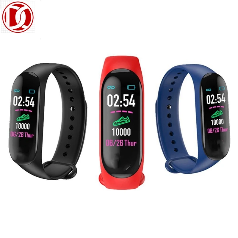 China commercial good price waterproof smartwatch M3 with heart rate blood pressure sleep monitor pedometer fitness tracker