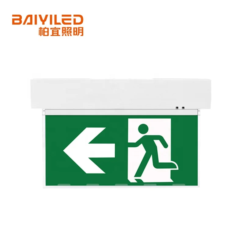 Wall mounted AC 220V Led Bulb Emergency Power Supply Double Sides Hotel Hanging LED Light Exit Sign