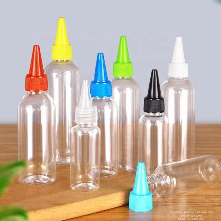 Hot Sale 10/30/50/60/100/120ml Transparent Sharp-mouth Bottle Plastic Squeezable Needle Bottles Color Paste Ink Glue Bottle