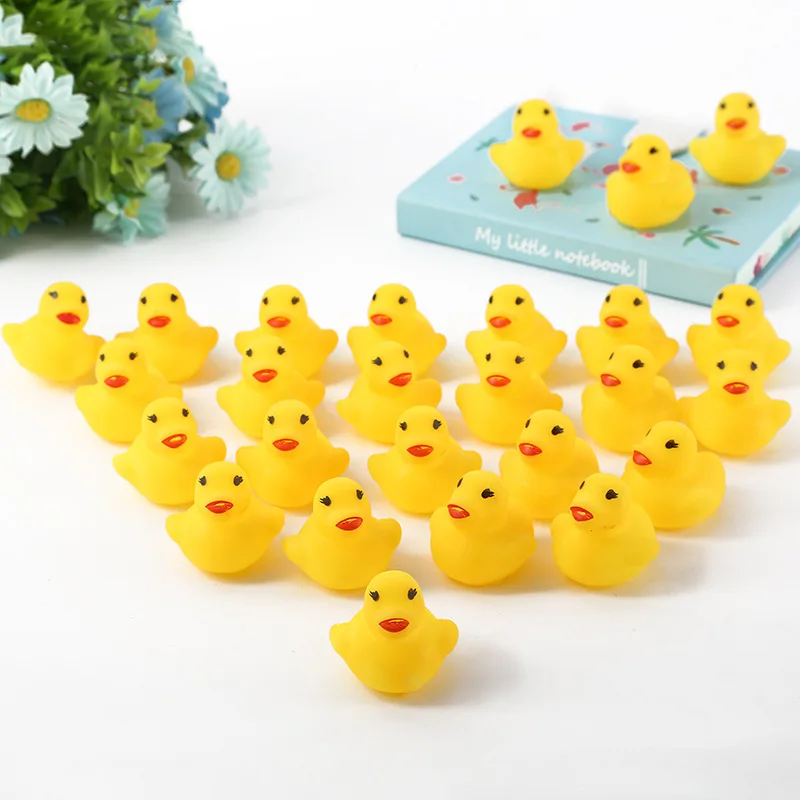 
Bath Toy Animals Swimming Water Toys Mini Colorful Soft Floating Rubber Duck Squeeze Sound Funny Gift For Baby Kids 