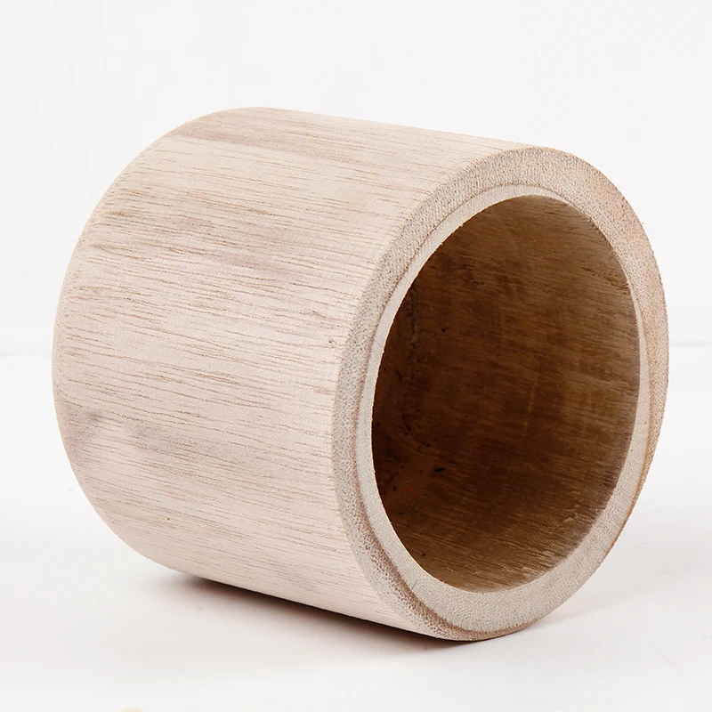Decorative Round Wooden Indoor Planters Natural Wood Plant Pots ,Decor Home And Hotel Room And Garden table Pots