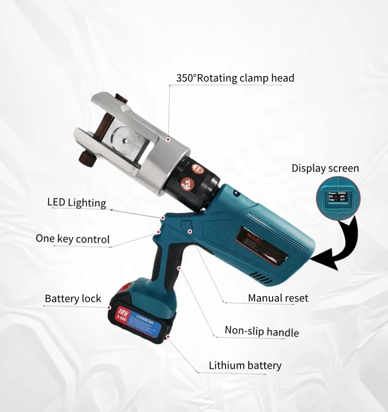 18T EZ-630 Electric Hydraulic Press Machine Portable Cable Nose Terminal Crimping Plier Construction Aluminum/Copper Crimping