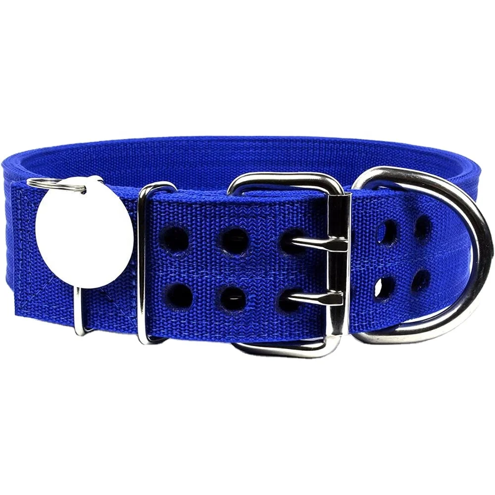Bull dog large fashion heavy duty nylon tactical training metal fashion dog collar