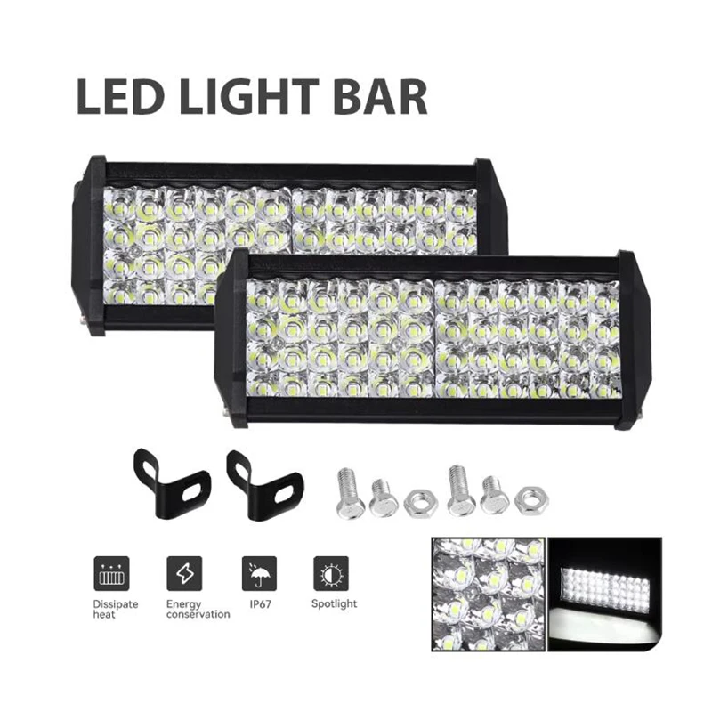 144W LED Work Light Bar Sport Lamp Offroad Driving Truck Car Accessory for Truck Car SUV 4x4 Boat Tractor LED Headlights