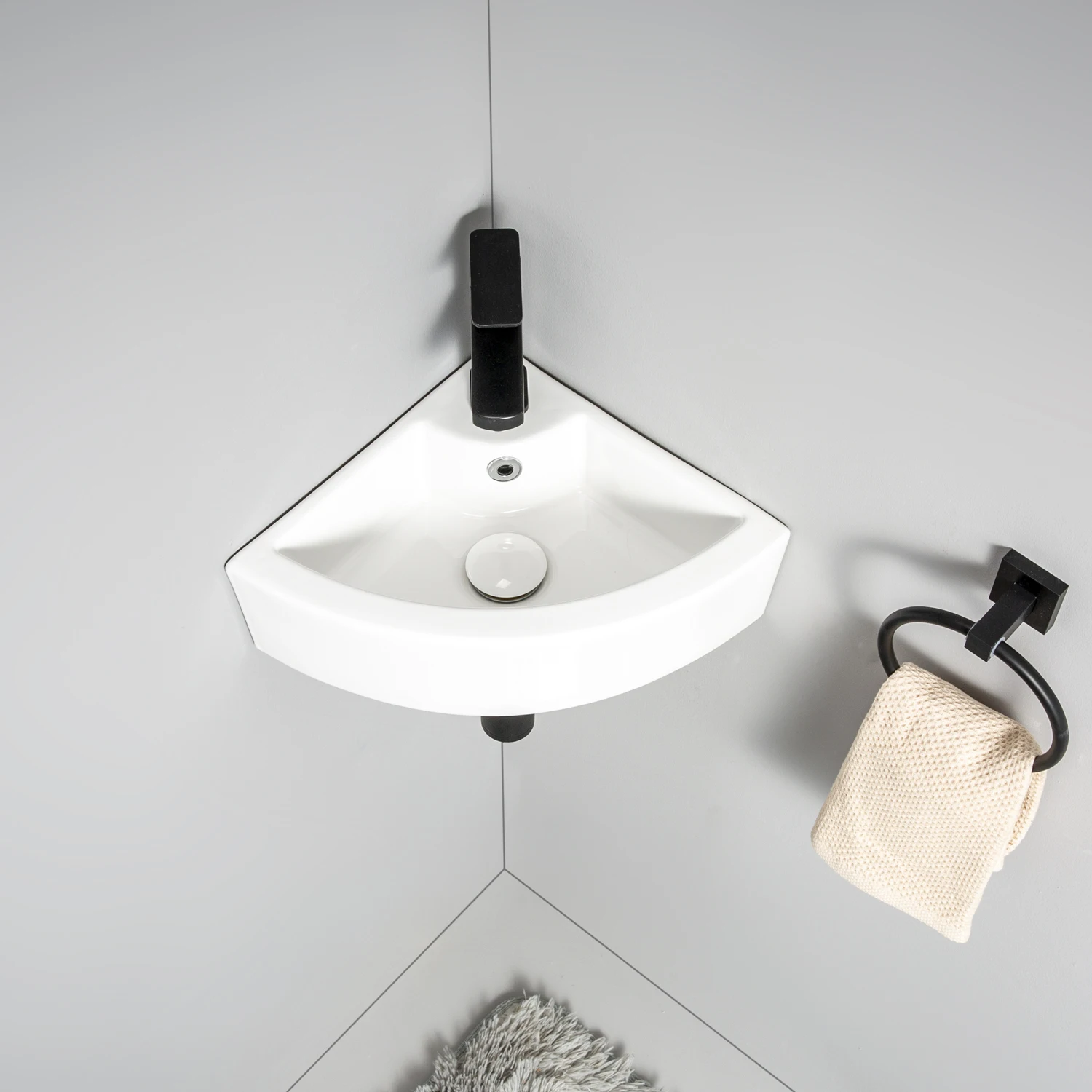 Customized lavabos de cermica Wall Hung Triangle Ceramic Bathroom Sink Small Size Corner Sink Wash Basin