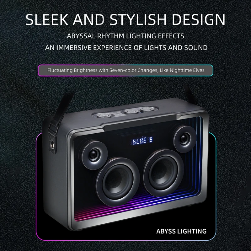 Wireless Blue Tooth Microphone Speaker Audio Integrated Karaoke Microphone Stereo Portable Singing Speaker