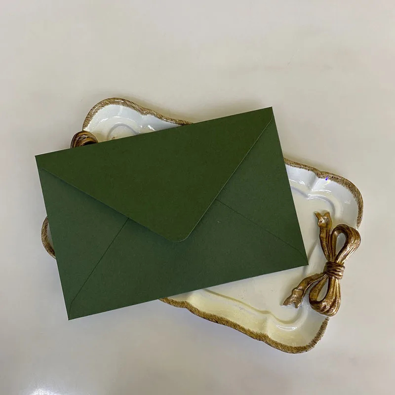Custom wedding invitation fancy green paper foil Vellum Color envelope Paper gift envelopes with logo