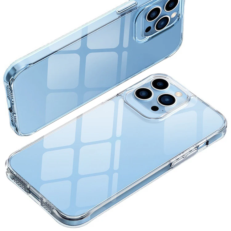 High Quality Hybrid TPU PC Crystal Clear Space Cover For iPhone 14 13 Pro Max Transparent Hard Clear Acrylic Mobile Phone Case