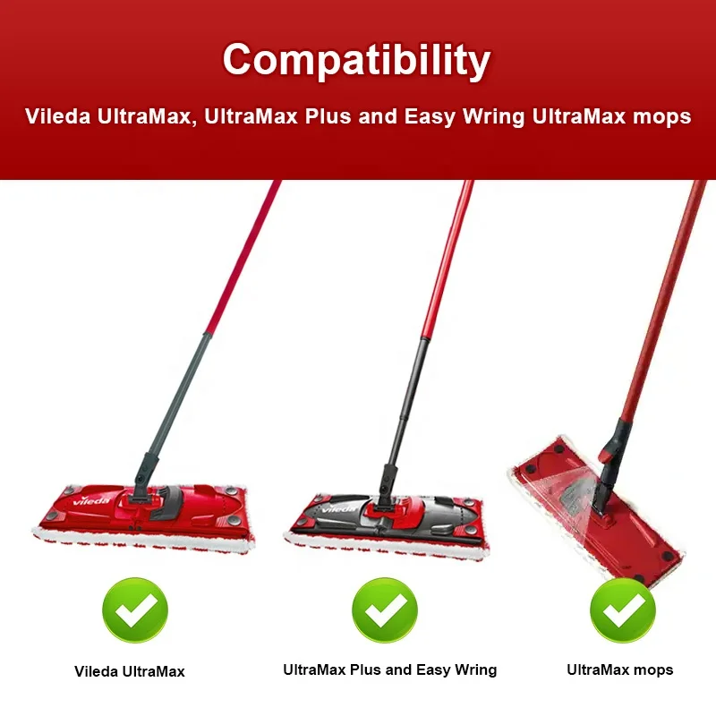 China Hot Selling Cotton Mop Refill Rags Suitable for Vileda Ultramat 2in1 36*14cm Microfiber Mop Pad