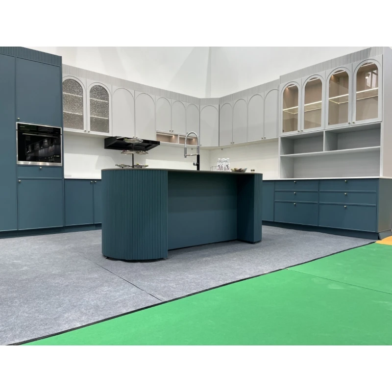 New model glass door wall cabinet used modern pvc film door kitchen cabinet for sale