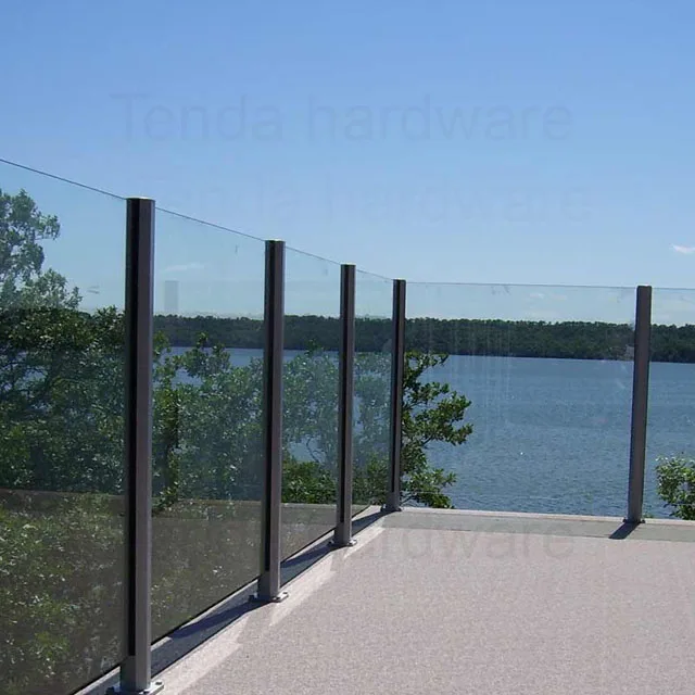 Semi framed glass balustrade with square posts