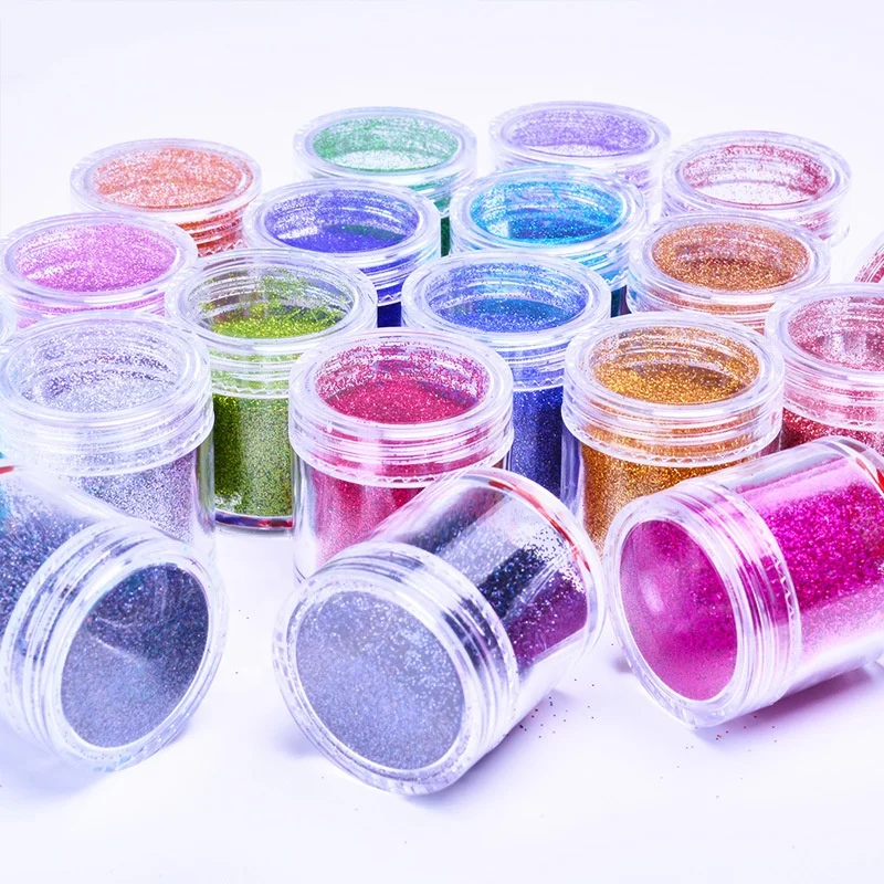 wholesale 10ml/jar extra fine 0.2mm Nail glitter Powder gel nails acrylic glitter powder 21colors