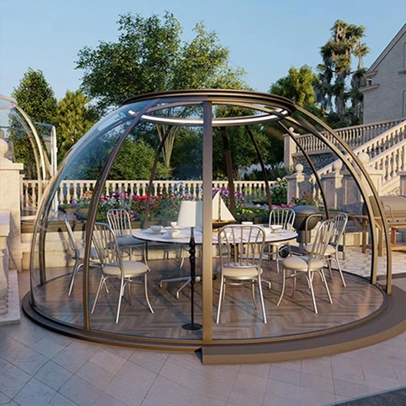 UNIFIVE Glamping Outdoor bubble Dome House Easy Assemble Popular Sliding Door Transparent PC Camping Dome camper Tent Pod