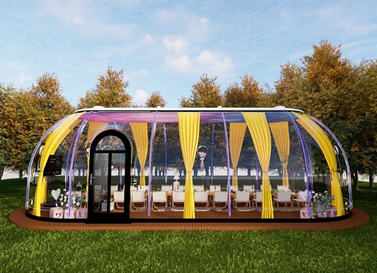 Camping Outdoor Transparent Oval Dining Bar Tent Wedding Event Party tent PC Transparent tent for sale