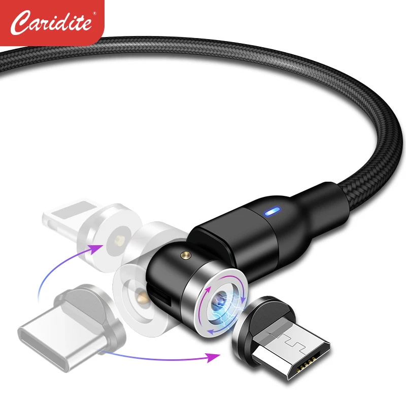 Usb-кабель Caridite с поворотом на 540 градусов, магнитный кабель, оптовая продажа, новый продукт 2020, Лидер продаж на Amazon, дешевый подарок, Usb-кабель 3 в 1