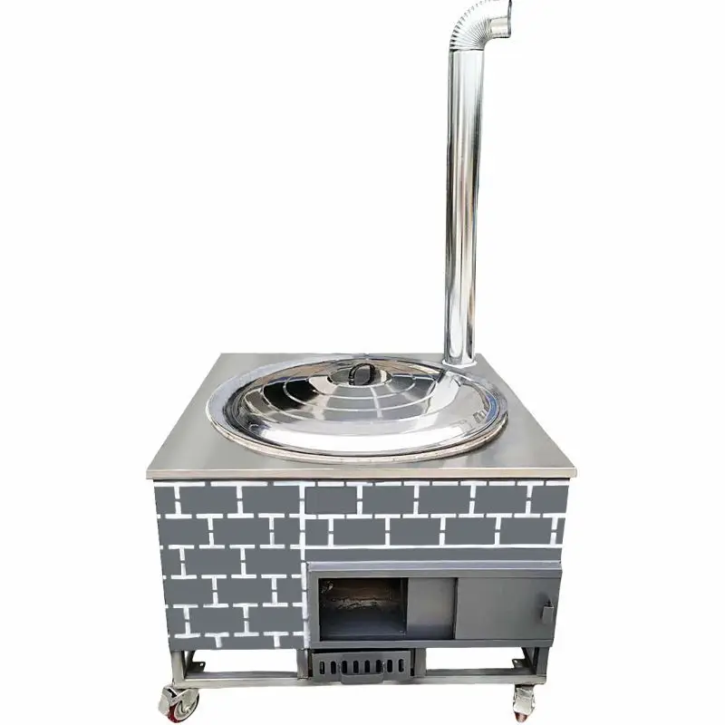 Movable Outdoor Large  Firewood Stove Household Cauldron Stove Large Iron Pot Firewood Burning Stove