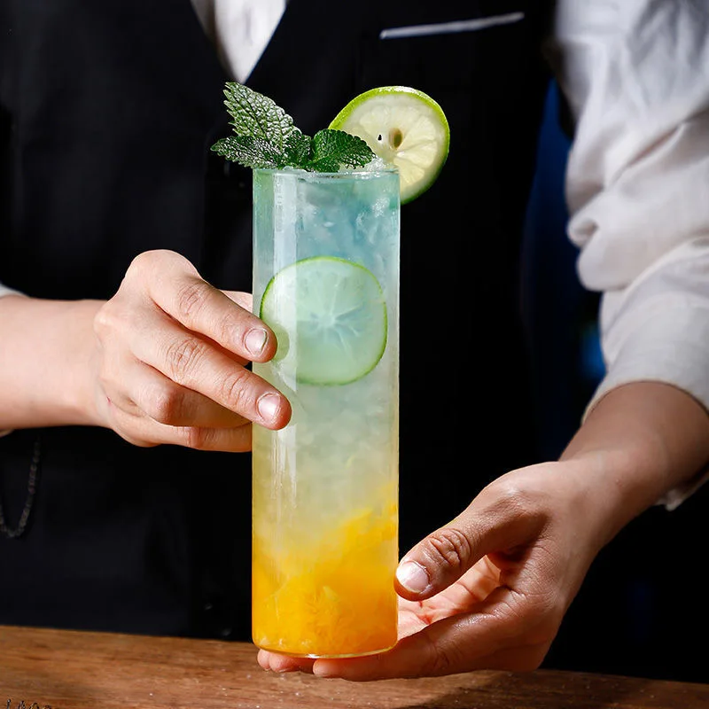 20 oz Hand blown Clear Tall borosilicate glass Collins Tumblers barware  Highball cocktail glasses