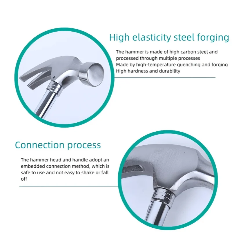 Steel handle powerful sheep horn hammer combination (multifunctional integrated nail lifting decoration tool)