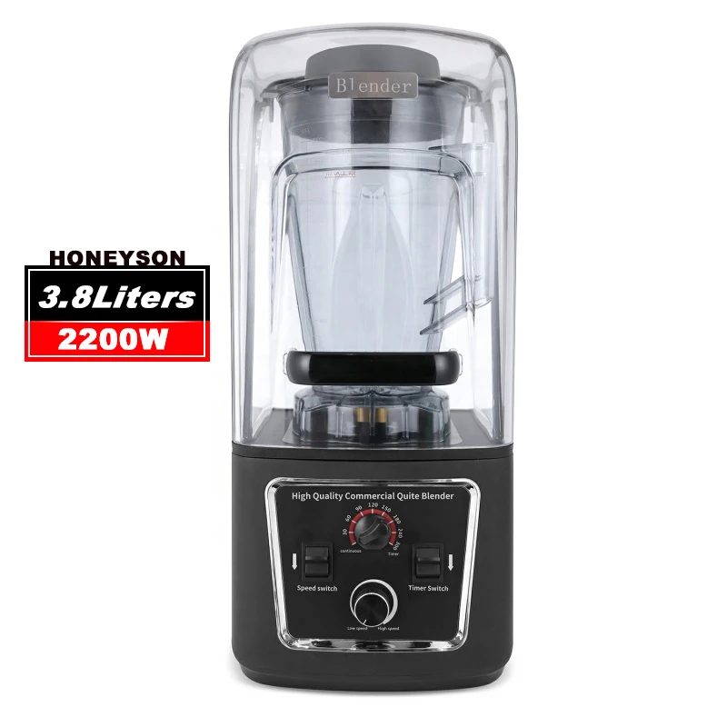 Wholesale 2200W Power 4.0L Capacity Heavy Duty Sound Proof Cover Commercial Blender Food Powder