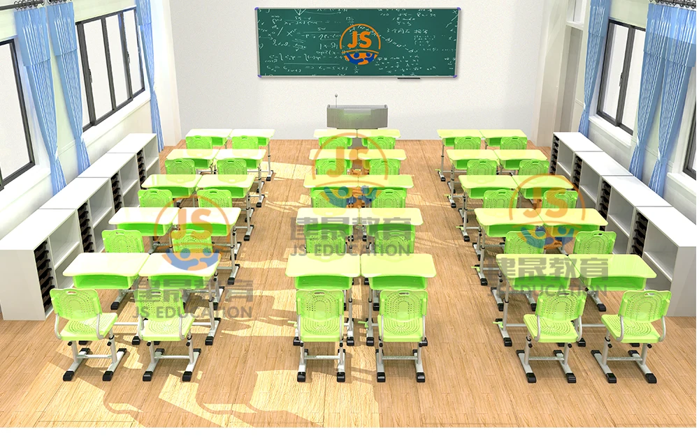 popular design school furniture Plastic student desk and chair with ABS top