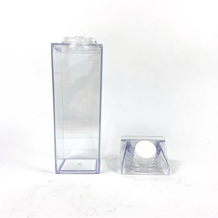 
Bpa Free Milk Carton Shaped 500ml Square Plastic Bottles Eco Acrylic Milk Carton Water Bottle For Outside Sports Drinking 